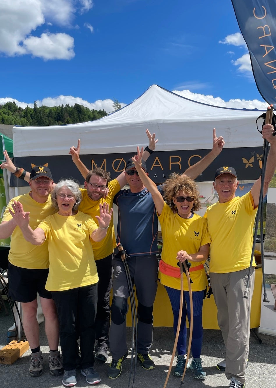 L'équipe MØNARC sur le salon EuroNordicWalkin de Megève en 2024